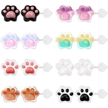 Imagem de KASFREE Brincos de plástico hipoalergênicos para orelhas sensíveis, brincos de grau médico para mulheres, Resina, Sem pedra preciosa