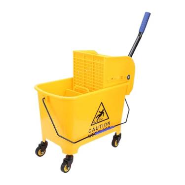 Imagem de Diydeg Balde de Esfregão Com Espremedor Lateral, Balde de Esfregão Comercial de 20L para Serviço Pesado e Combinação de Espremedor Lateral sobre Rodas Com Alça para Limpeza de Piso