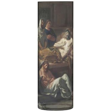 Imagem de Vasos cilíndricos decorativos florais com estampa de animais fofos para flores, vasos e vasos de plástico personalizados, decorações florais modernas, 30 x 9,9 cm