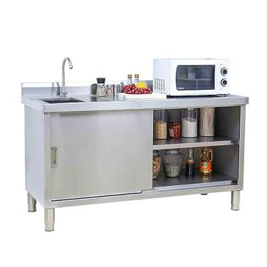 Imagem de Lavatório de lavanderia, pia de aço inoxidável de cozinha independente, armário de pia integrado, armário de pia de lavanderia com torneira e acessórios, lavatório tudo-em-um para lavanderia