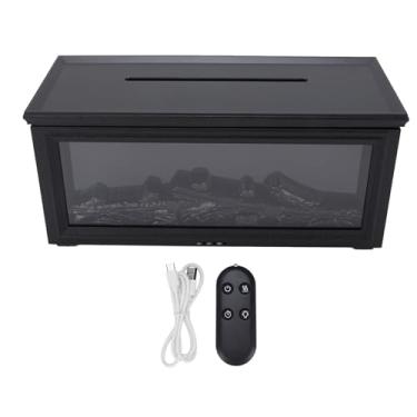Imagem de Luocute Difusor de Chama 280ml, Desligamento Automático Silencioso e Realista Com Controle Remoto, Difusor de óleo Essencial, Lareira, Umidificador de Aromaterapia (Preto)
