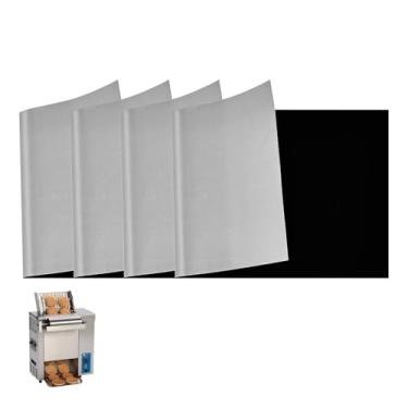 Imagem de KR KITCHENRAKU Pacote com 4 – 83,8 cm x 31,1 cm A.J Antunes Folhas antiaderentes arredondadas PTFE para torradeiras VCT 20, 25, 50, 1000, 2000 Series - (preto/prata), substitui 7001167, 7000250
