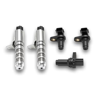 Imagem de JAVOUKA Solenoide VVT de sincronismo de válvula variável do motor com kit de sensor de posição de cambota e eixo de cames, para Nissan Altima Rogue Sentra, 2007-2013, L4 2.5L, 916-881, 917-740