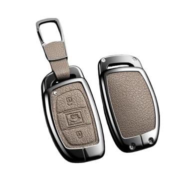 Imagem de Capa de chave de carro de liga automática compatível com Hyundai Ix25 Ix35 Ix45 Tucson Sonata Rena Creta Verna Solaris Mistra Elantra Acessórios(A 1-1 Brown)