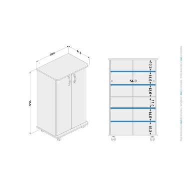 Imagem de Armário Multiuso 2 Portas 5 Prateleiras Limeira Politorno Branco