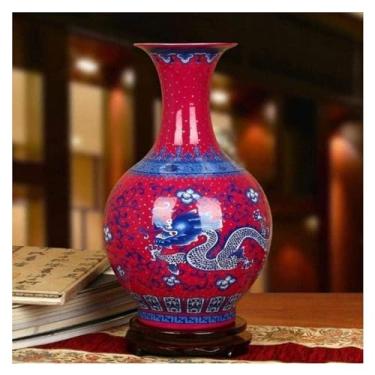 Imagem de Vaso decorativo com diferentes características de distribuição irregular cerâmica grande cores individuais acessórios para quarto 36 x 22 cm decorações de casa