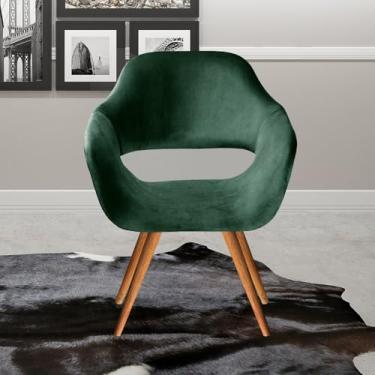 Imagem de Poltrona Decorativa Zara Pés Palito Sala Recepção Verde