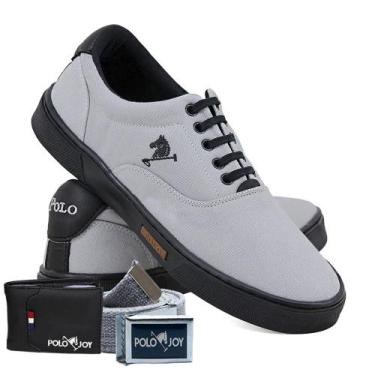 Imagem de Sapatênis Casual Lona Kit com Carteira e Cinto Dia a Dia - Polo Joy, P