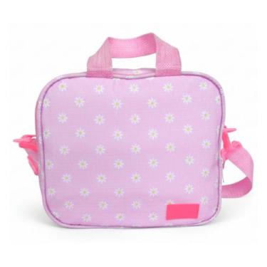 Imagem de Lancheira Térmica Margarida Rosa Feminina com Alça  Estampa Exclusiva,