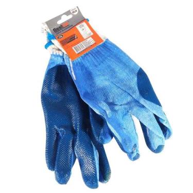 Imagem de Luva Malha Banho Latex Tamanho 9 Azul Bestfer