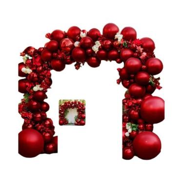 Imagem de Kit De Arco De Balões Vermelhos Para Aniversário De Aposentadoria, Cas