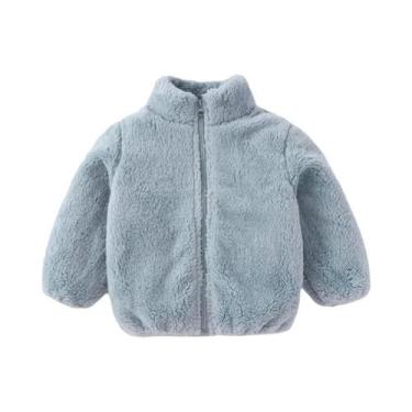 Imagem de Jaqueta De Pelúcia Para Meninos E Meninas, Outono Inverno, Cor Sólida,