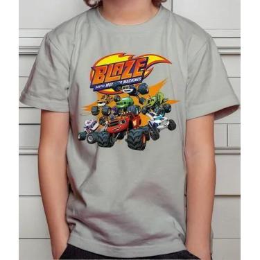 Imagem de Camiseta Camisa Juvenil Infantil Menina Menino Blaze The Monster Machi