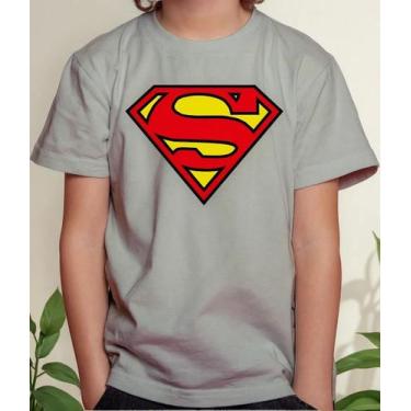 Imagem de Camiseta Camisa Infantil Juvenil Menino Menina Super mann Super Hom em