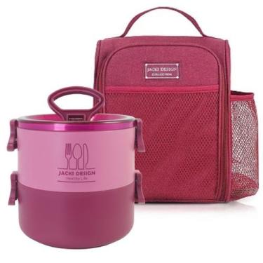 Imagem de Bolsa Térmica Lancheira Necessaire + Marmita Lanches Bebidas Fitness A