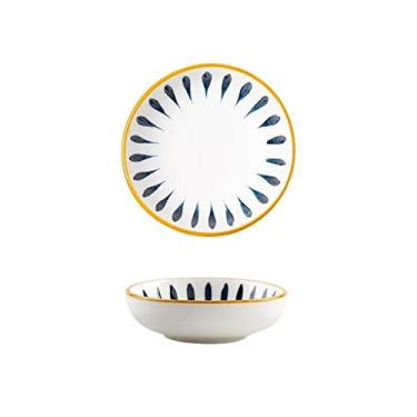 Imagem de Tigelas de imersão retrô prato de tempero criativo cerâmica utensílios de mesa restaurante doméstico prato de cerâmica tigela de arroz prato de molho prato de sobremesa 1 peça pratos de aperitivo (cor