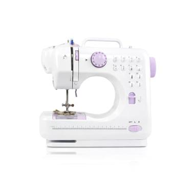 Imagem de Máquina de Costura Compacta Elétrica Mini, 12 Pontos, Bivolt e a Pilhas, Kit Completo para Iniciantes,Rápidos e Costura Doméstica