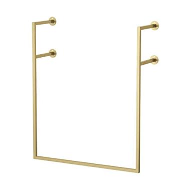 Imagem de Trilhos de roupas pesadas, cabides de design de loft industrial, prateleiras de exibição de varejo para lojas de roupas comerciais, prateleiras de secagem destacáveis, dourado (100 × 120 cm)