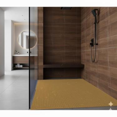 Imagem de Tapete Seguro Antiderrapante Para Crianças e Bebês no Banho Para Box (Bege, 120x80)