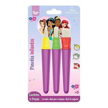 Imagem de Pincel De Pintura Infantil 3 Peças Princesas Dac