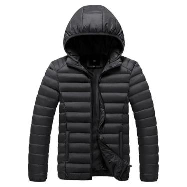 Imagem de Jaqueta Puffer Bobojaco Feminina Casaco Corta Vento Acolchoada Impermeável Bolsos Capuz Removível-Feminino