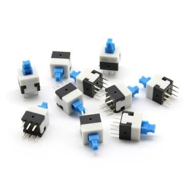 Imagem de 1000 peças 8 x 8 mm tampa azul tipo autotravamento interruptor de botão quadrado não autotrava/sem trava 8 x 8 mm 10.0000 vezes vida útil (autobloqueio, 1000 peças)