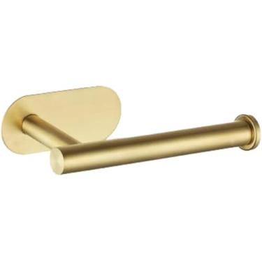 Imagem de Porta Papel Higiênico Premium para Parede, Adesivo 3M, Material Inox, Acabamento Dourado