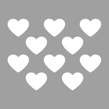 Imagem de Adesivo Parede Infantil Quarto Sala Coração 5X6Cm Branca