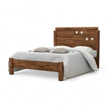 Imagem de Cama Casal Com Aplique Espelho Luiza Malbec