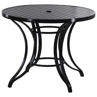 Imagem de Mesa Tampo Ripado Em Alumínio 1,00m Diâmetro Preto