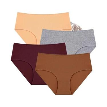 Imagem de Calcinhas De Algodão plus Size Para Mulheres, Conjunto De 4 Peças, Cor