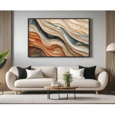 Imagem de Quadros Decorativos com Moldura Abstrato Tons Moderno para Sala Quarto