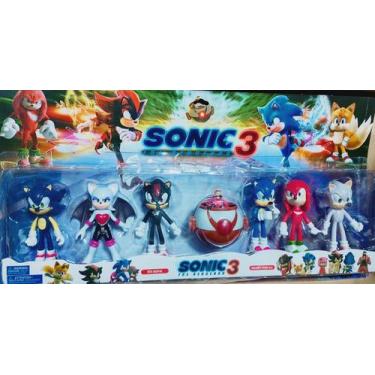 Imagem de Brinquedo Infantil Kit 6 Bonecos Sonic Personagens O Ouriço Em Blister