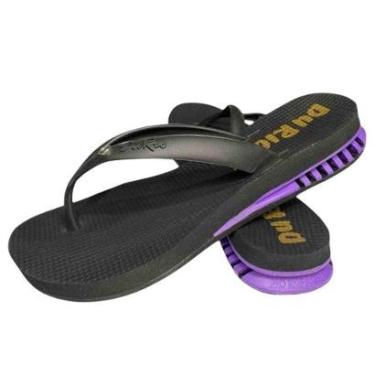 Imagem de Chinelo DuRio Air com Salto Feminino Preto e Roxo 32017-Feminino