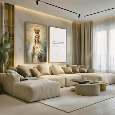 Imagem de Conjunto 2 Quadros Decorativos com Moldura Caixa Nossa Senhora Religio