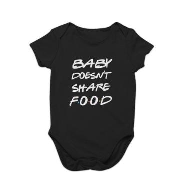 Imagem de Body Bebê Algodão Baby doesnt share food Preto - Artgeek, P