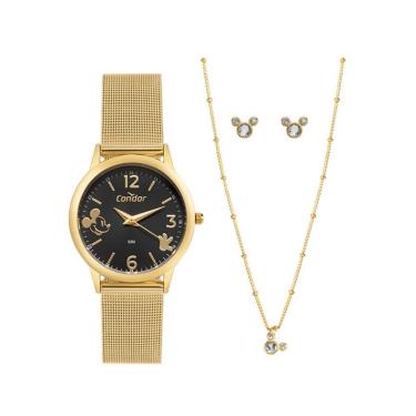Imagem de Kit Relógio Condor Feminino Mini Dourado - CO2035NGQ/KI4P
