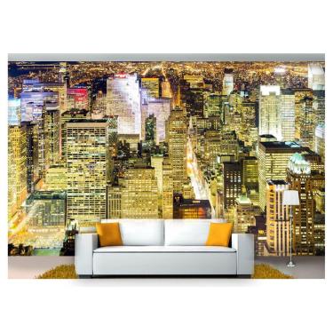 Imagem de Papel De Parede Cidade Prédios Luzes Noite 3D Ncd246
