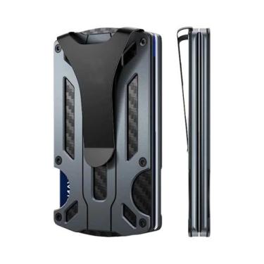 Imagem de Carteira Tática Slim Masculina Com Bloqueio RFID, Clip De Dinheiro Em 