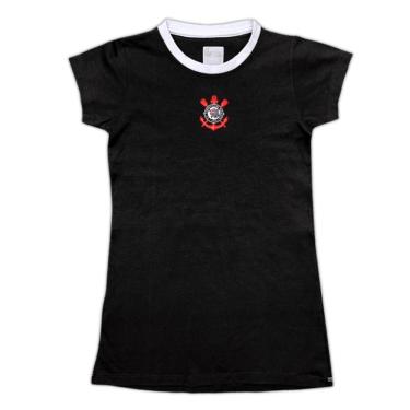 Imagem de Vestido Infantil Corinthians Tubinho Preto Oficial