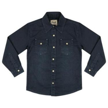 Imagem de Camisa Juvenil Look Jeans Manga Longa Jeans - 10 - UNICA-Masculino