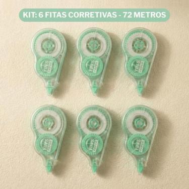 Imagem de Conjunto 6 Corretivos Em Fita 12 Metros Yins Artesanato Scrapbook DIY 