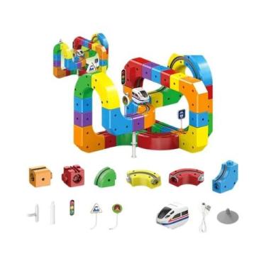 Imagem de Brinquedo Educativo Infantil: Trem Mágico De Alta Velocidade Com Cubos