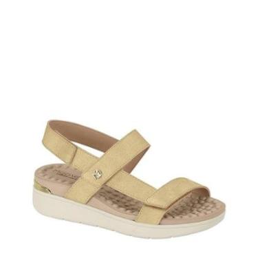 Imagem de Papete Modare Sandália Dourada Metalizada Velcro 7151126-Feminino