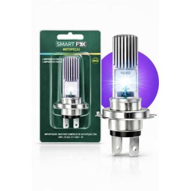 Imagem de Lampada Farol Led Moto Efeito Xenon 8000k Cg Titan 150 E 160 H4 Super 