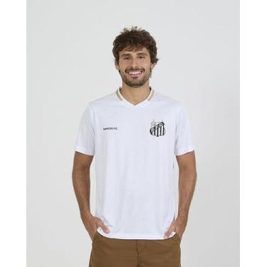 Imagem de Camisa Santos Deslocar Masculina Branca - - Braziline, G