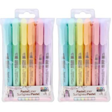 Imagem de Conjunto de Canetas Pastel Marvy Uchida, Ponta Grande, Cores Múltiplas