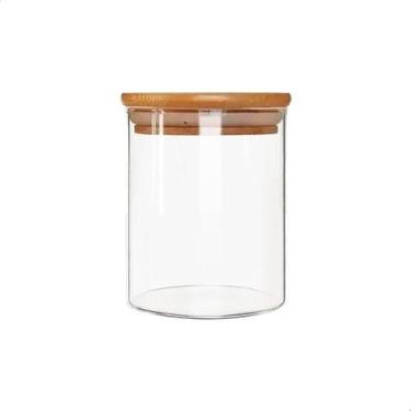 Imagem de Pote De Vidro Com Tampa De Bambu Hermético 200ml - Kadê