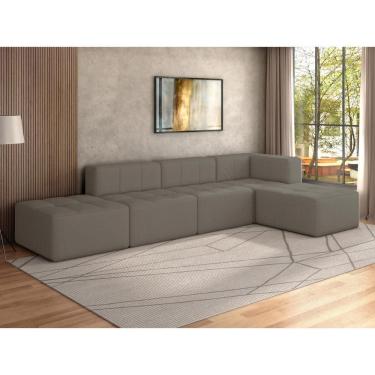 Imagem de Sofá Modulado Na Caixa 5 Lugares 308cm Espuma D33 Multimóveis CR45358 Bege Escuro