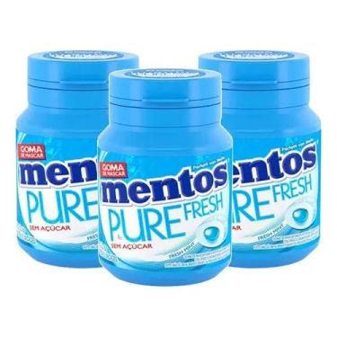 Imagem de Kit 3 Mentos Pote Fresh Mint Goma de Mascar Sem Açucar